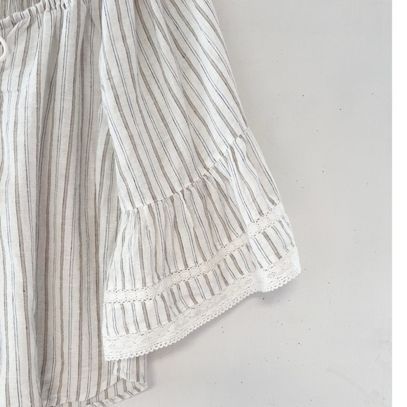 Lovestitch Striped Linen Blend Off The Shoulder Top Size Medium NWT - Picture 4 of 13